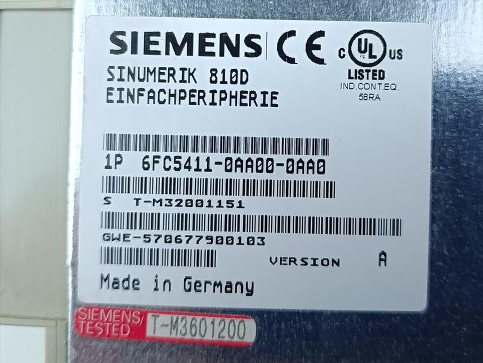 Siemens 810D 6FC5411-0AA00-0AA0 Einfachperipherie Version A NEUWERTIG