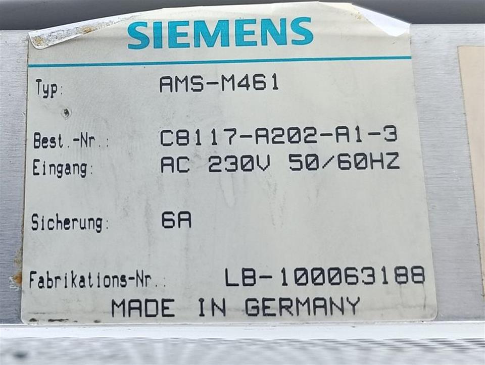 SIEMENS AMS-461 C8117-A202-A1-3 AC 230V 50/60Hz 6A TESTED & TOP ZUSTAND