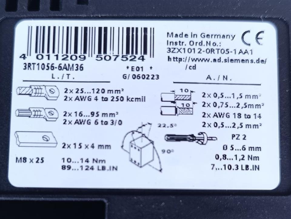 Siemens Bedienfeld  3RT1056-6AM36 + 2x 3RH1921-1DA11 UNUSED & OVP