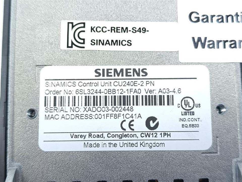 Siemens Control Unit Sinamics CU240E-2 PN 6SL3244-0BB12-1FA0 TESTED &TOP ZUSTAND