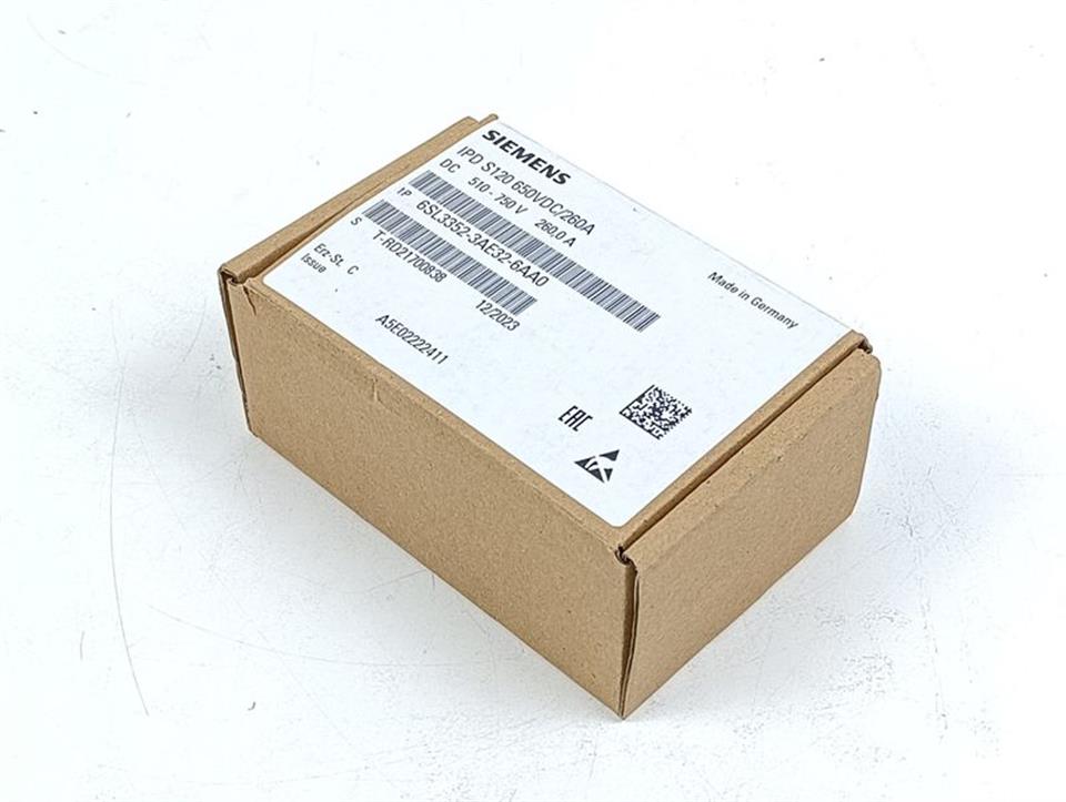 Siemens IPD S120 650VDC/260A 6SL3352-3AE32-6AA0 Erz-St: C Unused  & OVP