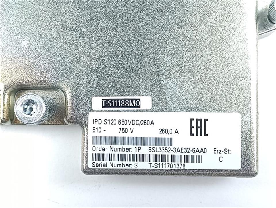 Siemens IPD S120 650VDC/260A 6SL3352-3AE32-6AA0 Erz-St: C Unused  & OVP