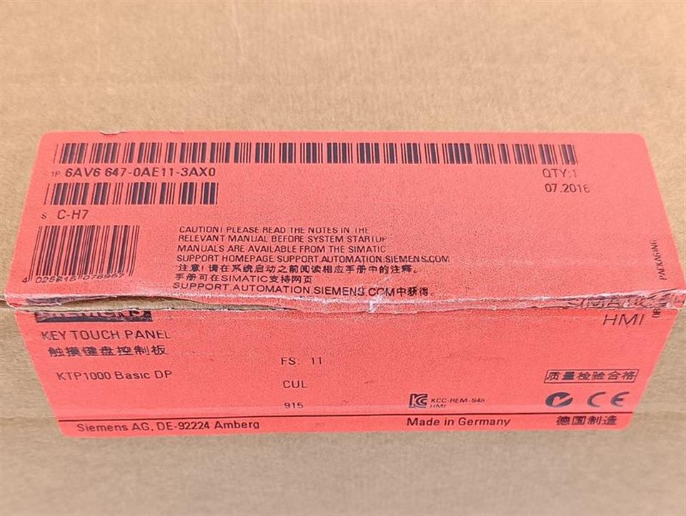 Siemens KTP1000 Basic DP 6AV6 647-0AE11-3AX0 E-St. 11 TESTED TOP ZUSTAND OVP
