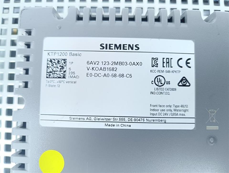 Siemens KTP1200 Basic 6AV2 123-2MB03-0AX0 FS: 12 TESTED & TOP ZUSTAND