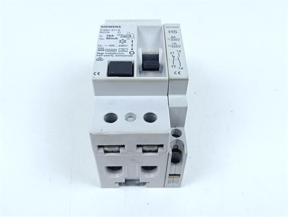 Siemens Leistungsschalter 5SM1 311-6 RCCB 16A 30 mA + 5SW3000 HS GEBRAUCHT GUT