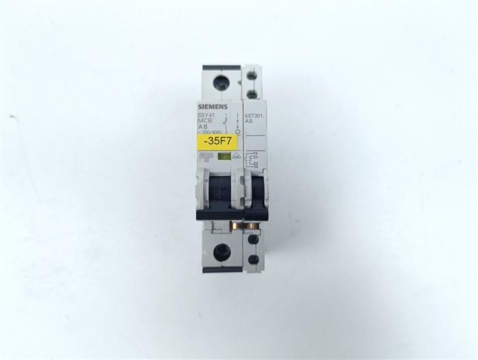 Siemens Leistungsschalter 5SY4106-5 MCB A6 + 5ST301.AS 5ST3010 GEBRAUCHT GUT