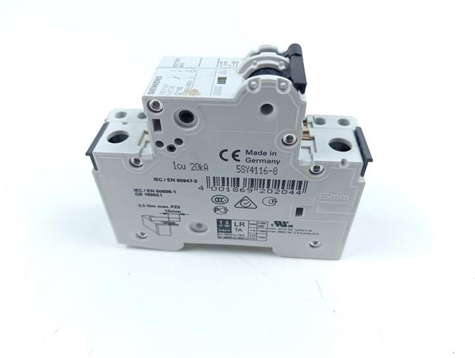 Siemens Leistungsschalter 5SY4116-8 MCB D16 + 5ST301.AS 5ST3010 GEBRAUCHT GUT