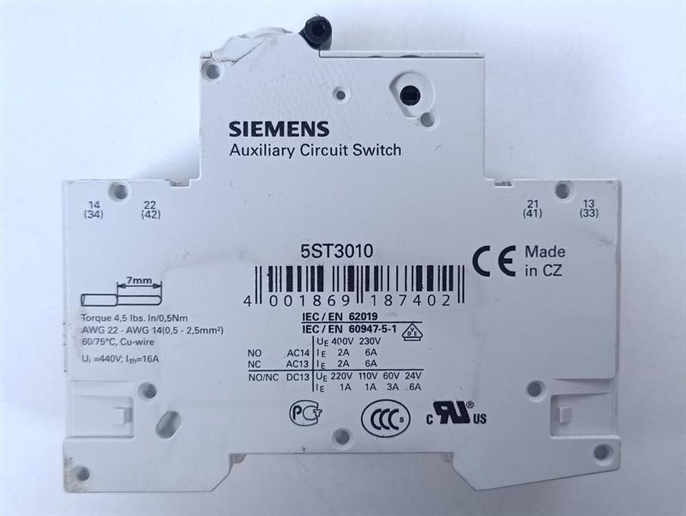 Siemens Leistungsschalter 5SY6110-6 MCB B10 + 5ST301.AS GEBRAUCHT GUT