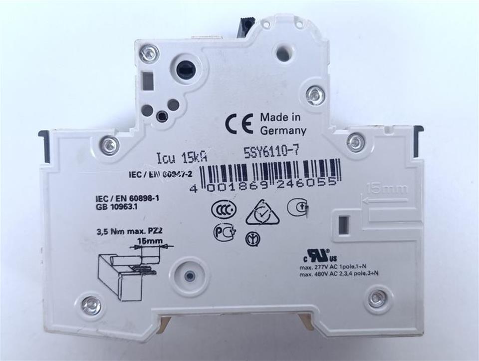 Siemens Leistungsschalter 5SY6110-7 MCB C10 + 5ST301.AS GEBRAUCHT GUT