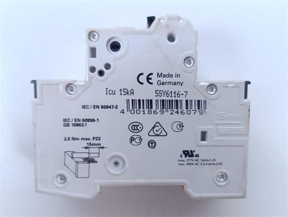 Siemens Leistungsschalter 5SY6116-7 MCB C16 + 5ST301.AS GEBRAUCHT GUT