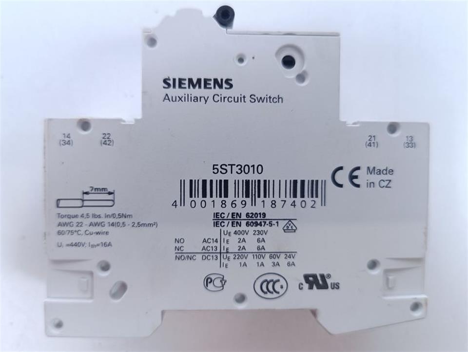 Siemens Leistungsschalter 5SY6116-7 MCB C16 + 5ST301.AS GEBRAUCHT GUT