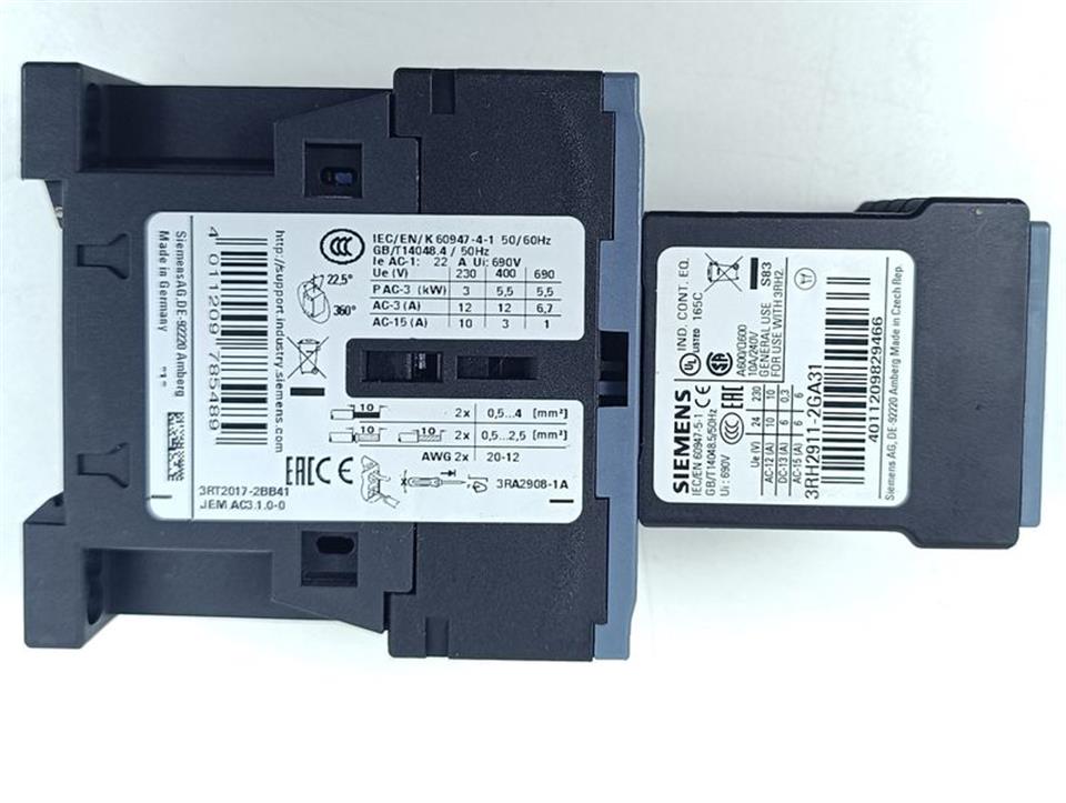 Siemens Leistungsschütz 3RT2017-2BB41 + 3RH2911-2GA31 + 3RT2916-1EH00 TOPZUSTAND