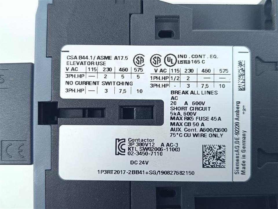 Siemens Leistungsschütz  3RT2017-2BB41 + 3RT2916-1EH00 TOP ZUSTAND