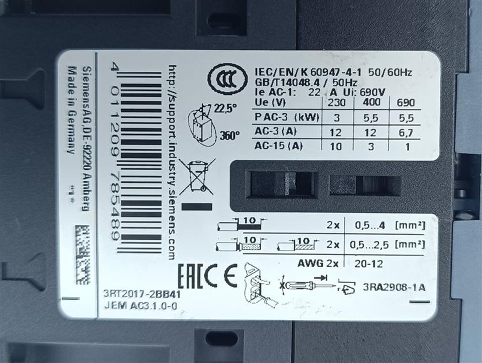 Siemens Leistungsschütz  3RT2017-2BB41 + 3RT2916-1EH00 TOP ZUSTAND