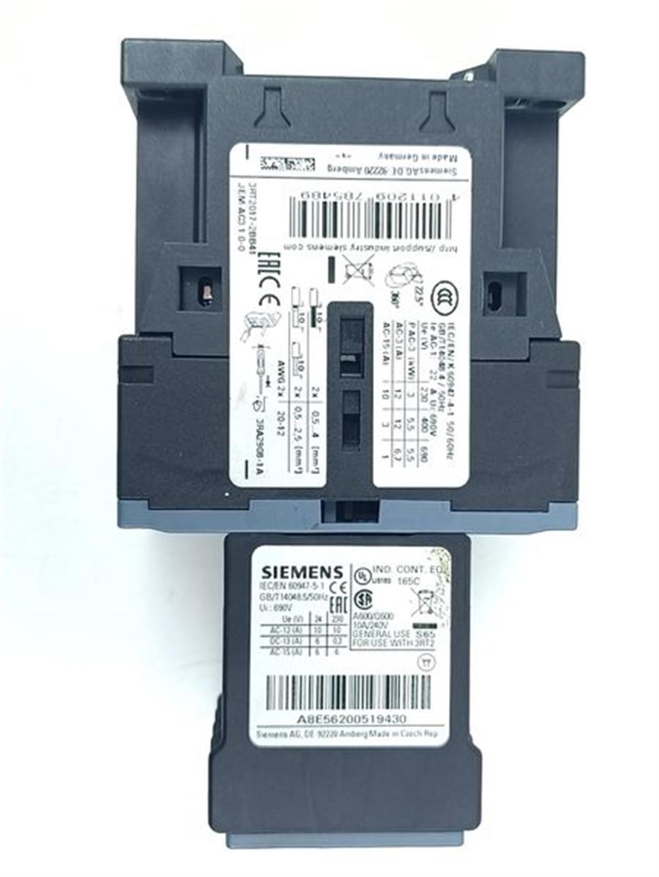 Siemens Leistungsschütz 3RT2017-2BB41 A8E56200519430 3RT2916-1EH00 TOP ZUSTAND