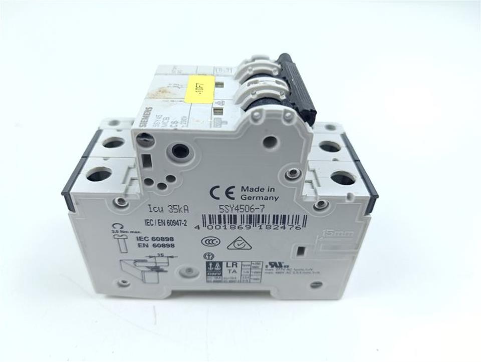 Siemens Leitungsschutzschalter 5SY4506-7 MCB C6 + 5ST3010 AS GEBRAUCHT GUT