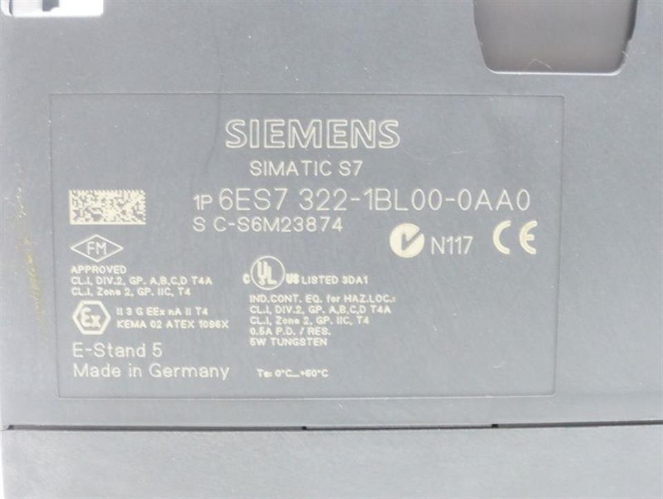 Siemens S7 6ES7 322-1BL00-0AA0 SM322 6ES7322-1BL00-0AA0 E-St. 05 TOP ZUSTAND