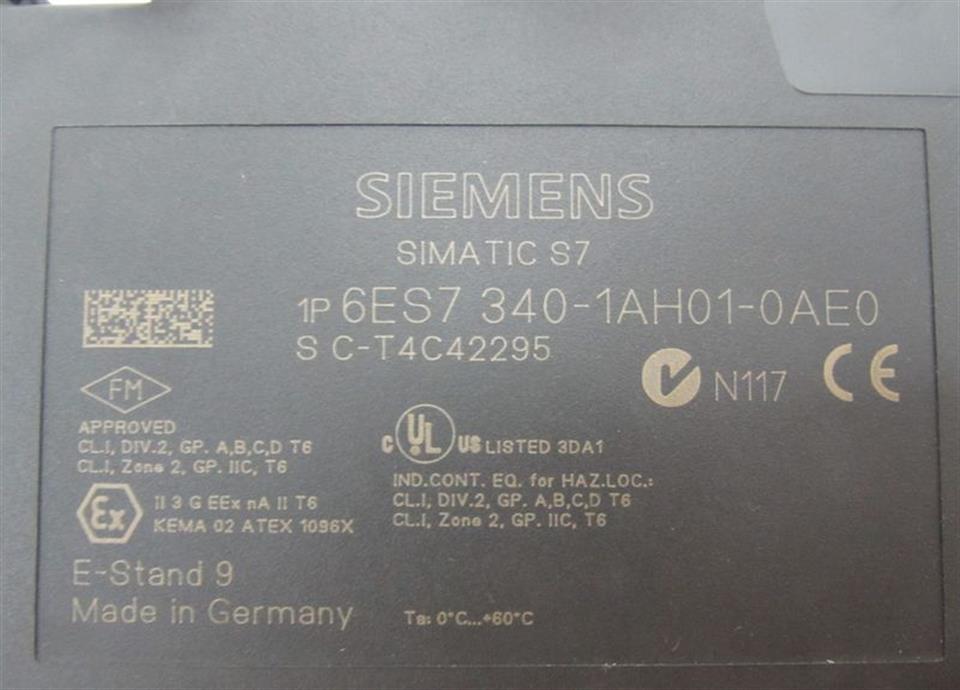Siemens S7 6ES7 340-1AH01-0AE0 CP340 6ES7340-1AH01-0AE0 E.St. 09 TOP ZUSTAND