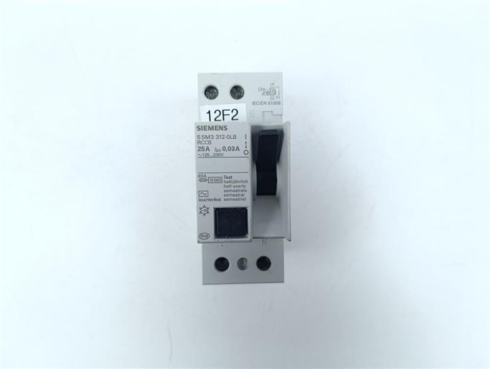 SIEMENS Schutzschalter 5SM3 312-0LB RCCB 25A 0,03A GEBRAUCHT GUT