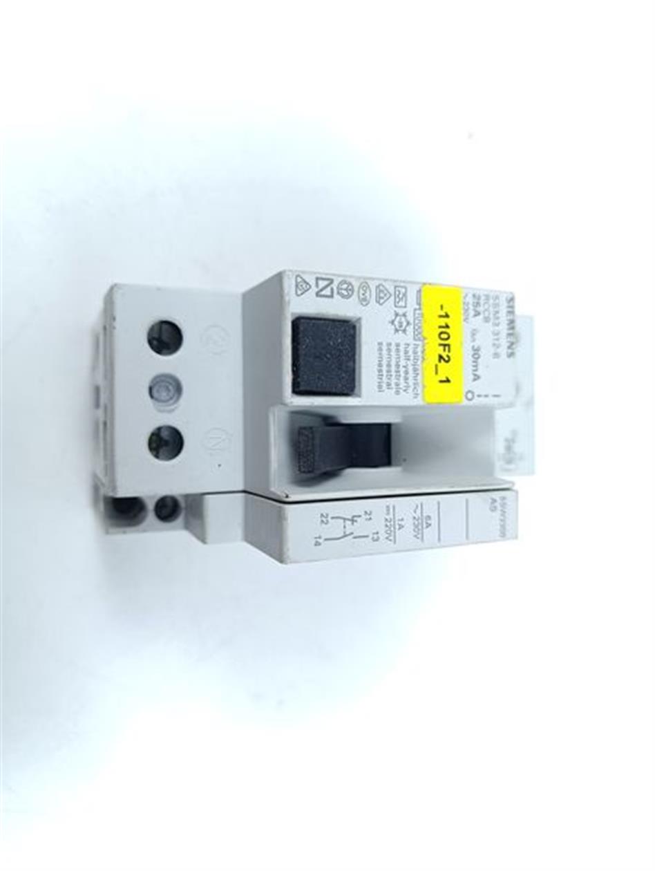 SIEMENS Schutzschalter 5SM3312-6 RCCB 25A 30mA + 5SW3300 AS GEBRAUCHT GUT