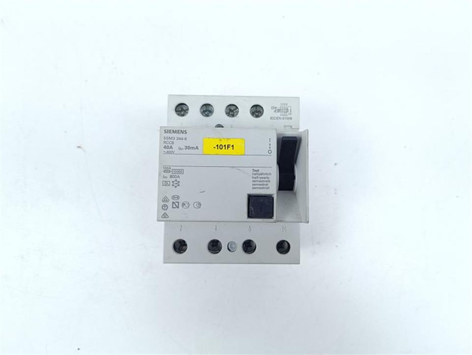 SIEMENS Schutzschalter 5SM3344-6 RCCB 40A 30mA 5SM3 344-6 GEBRAUCHT GUT
