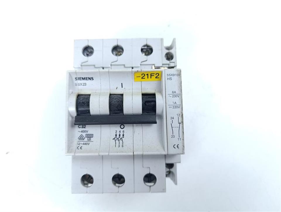 SIEMENS Schutzschalter 5SX23 C32 400V + 5SX9100 HS GEBRAUCHT GUT