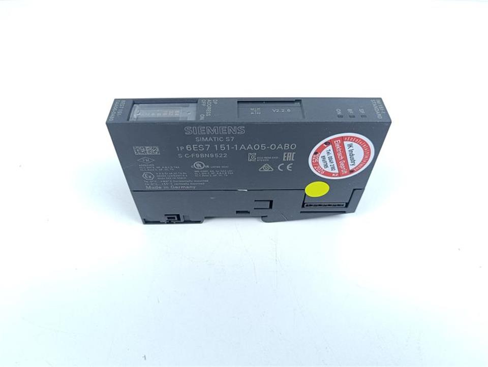 Siemens Simatic S7 ET 200S 6ES7 151-1AA05-0AB0 E-St: 1 V2.2.6 TESTED TOP ZUSTAND