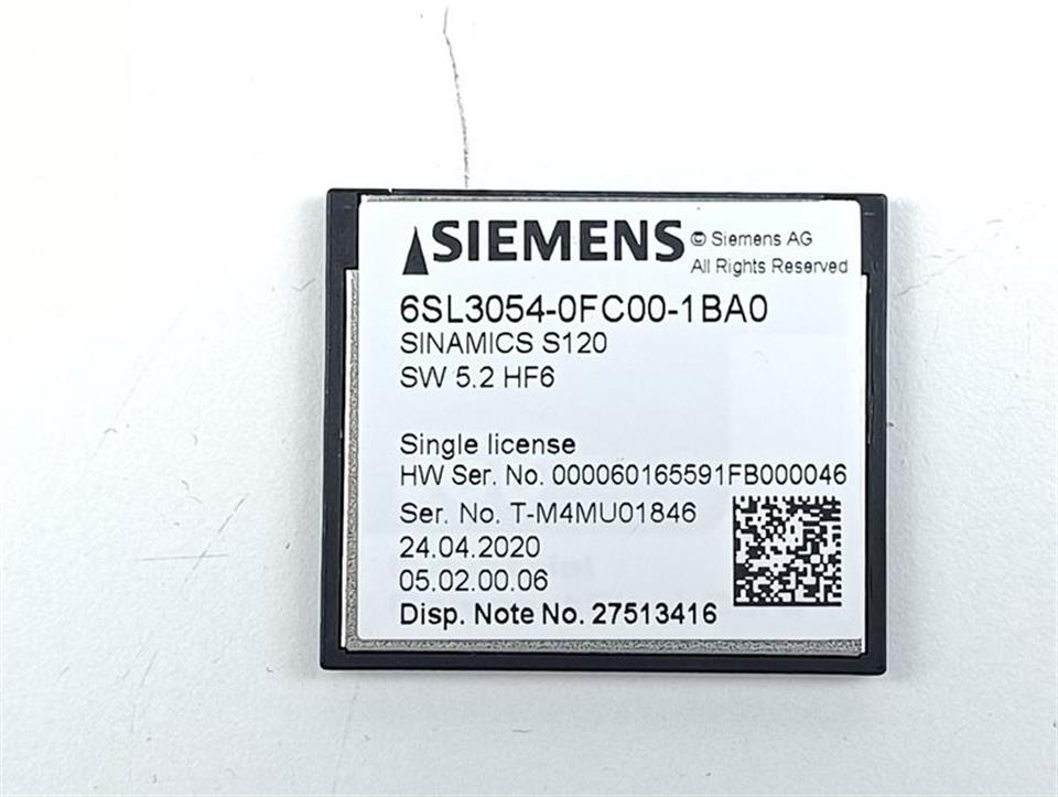 Siemens Sinamics  6SL3054-0FC00-1BA0 SINAMICS S120 SW 5.2 HF6 TOPZUSTAND