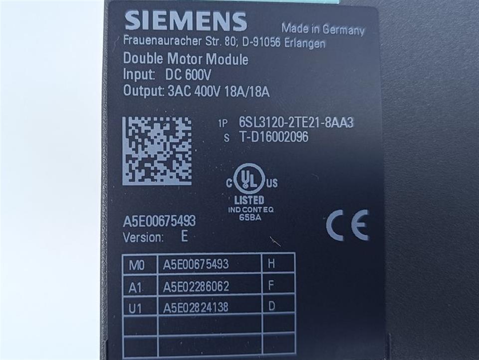 Siemens Sinamics 6SL3120-2TE21-8AA3 Version E TESTED & TOP ZUSTAND