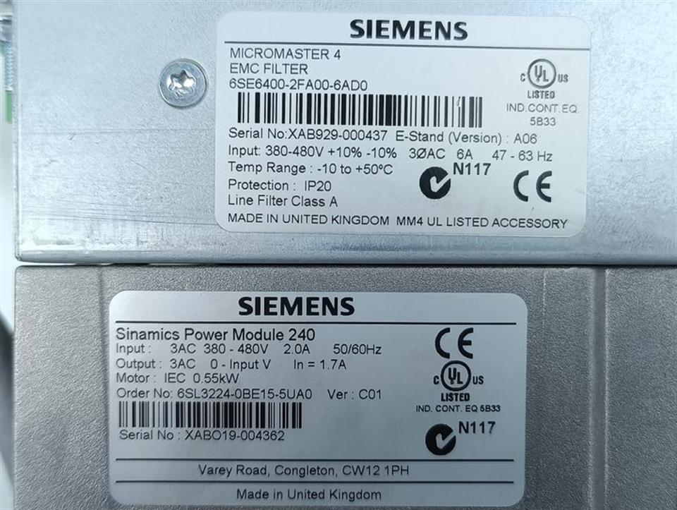 Siemens Sinamics 6SL3224-0BE15-5UA0 + 6SE6400-2FA00-6AD0 TOP ZUSTAND & TESTED