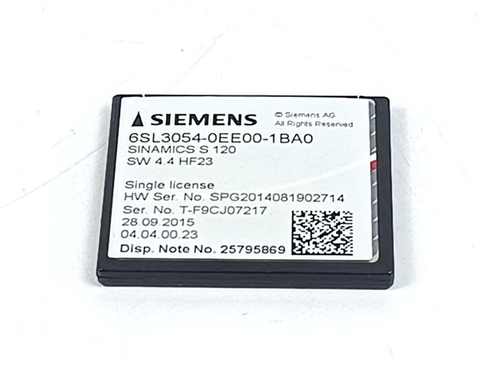 SIEMENS SINAMICS S120 6SL3054-0EE00-1BA0 Compact Flash Card SW 4.4.HF23 NEUWERTIG