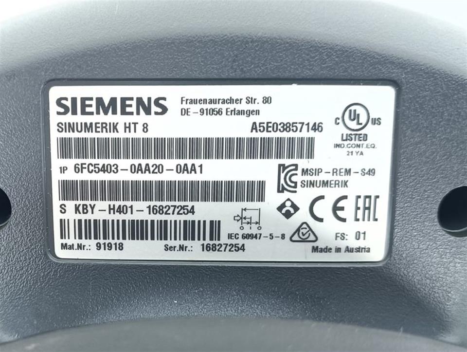 Siemens Sinumerik HT 8 6FC5403-0AA20-0AA1 FS: 01 TESTED & TOP ZUSTAND