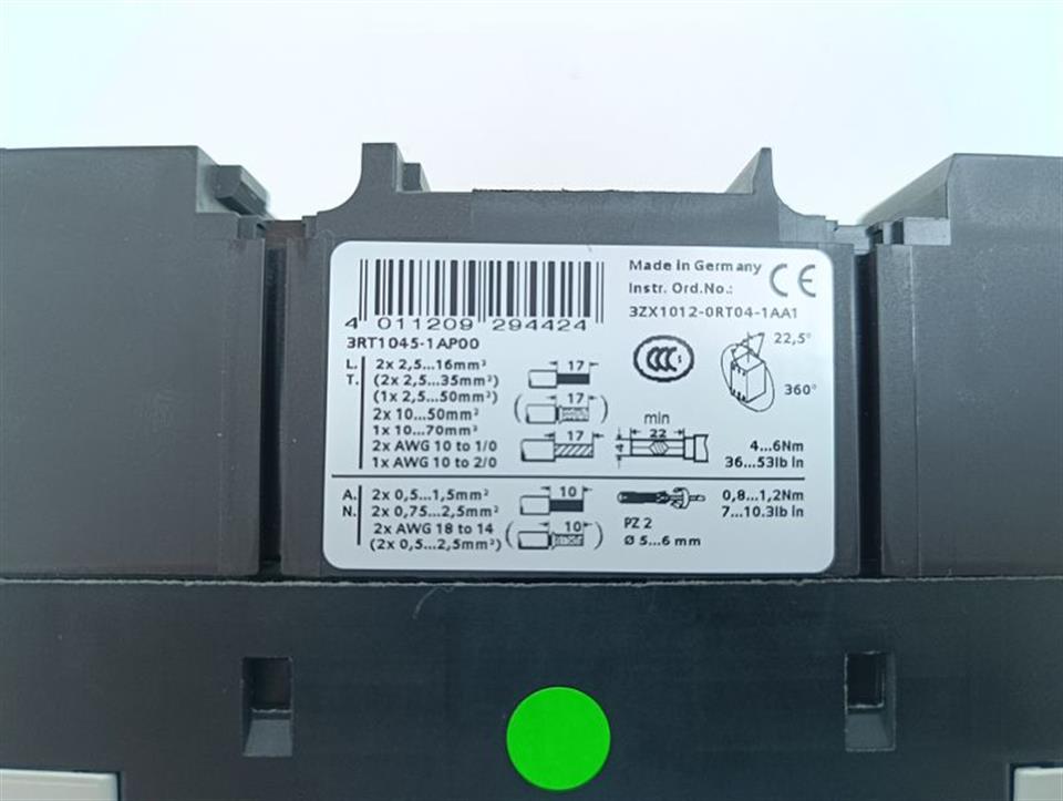 Siemens SIRIUS 3RT1045-1AP00 Schütz Contactor 3ZX1012-0RT04-1AA1 NEUWERTIG