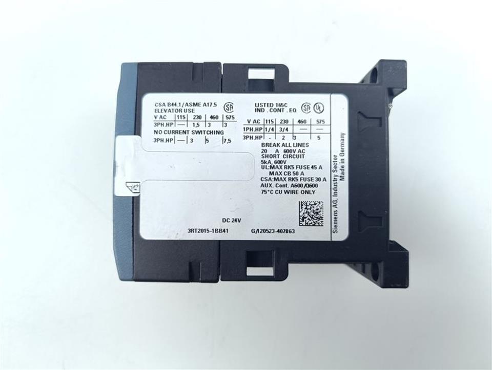 Siemens Sirius 3RT2015-1BB41 E-St: 03 Leistungsschütz DC 24V TOP ZUSTAND