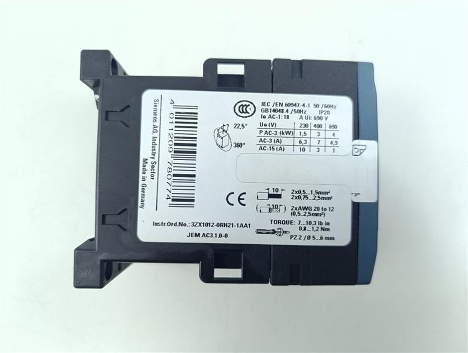 Siemens Sirius 3RT2015-1BB41 E-St: 03 Leistungsschütz DC 24V TOP ZUSTAND