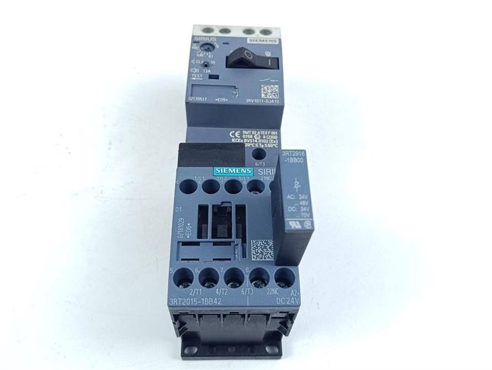 Siemens SIRIUS 3RV1011-0JA10 E09 + 3RT2015-1BB42 E06 + 3RT2916-1BB00 TOP ZUSTAND