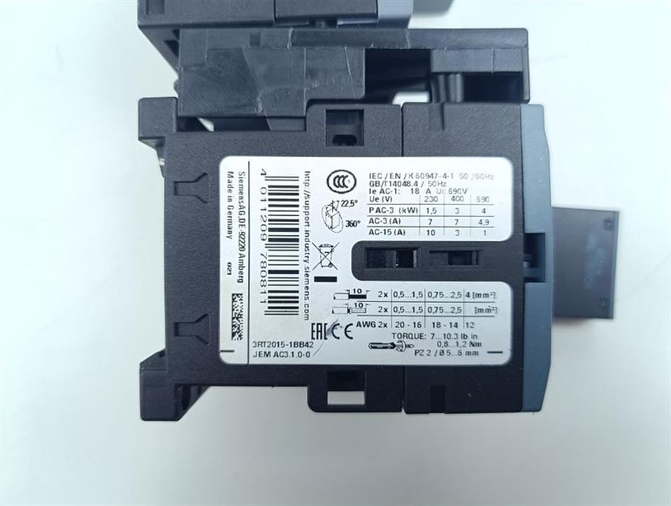 Siemens SIRIUS 3RV1011-0JA10 E09 + 3RT2015-1BB42 E06 + 3RT2916-1BB00 TOP ZUSTAND