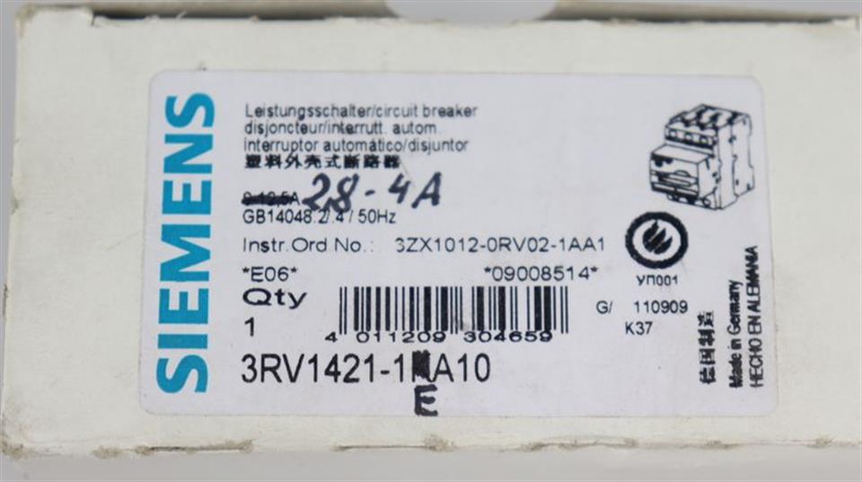 Siemens SIRIUS 3RV1021-1FA10 UNUSED
