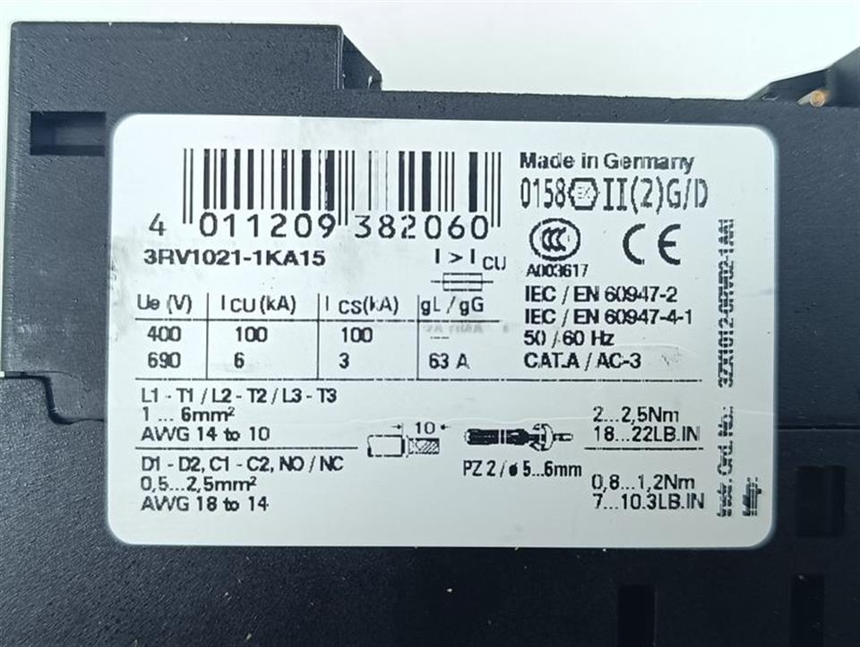 Siemens SIRIUS 3RV1021-1KA15 E05 TOP ZUSTAND