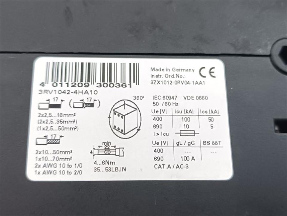 Siemens Sirius Leistungsschalter 3RV1042-4HA10 TOP ZUSTAND