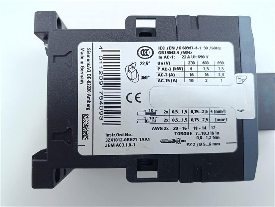 Siemens Sirius Leistungsschütz 3RT2018-1BB41 + 3RT2916-1BB00 TOP ZUSTAND