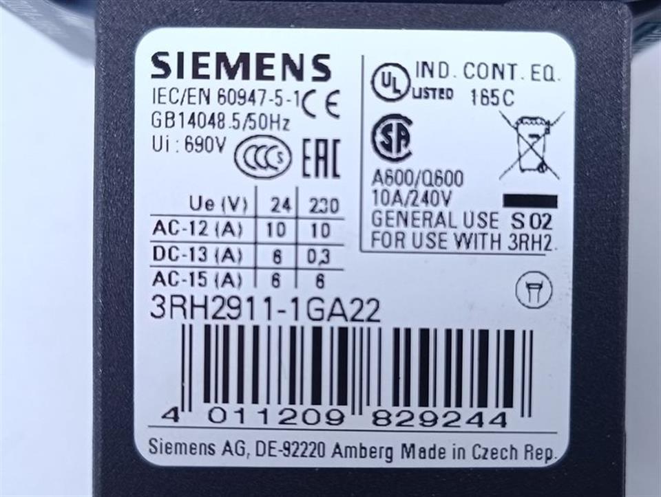 Siemens SIRIUS Leistungsschütz 3RT2024-1BB40 E02 + 3RH2911-1GA22 TOP ZUSTAND