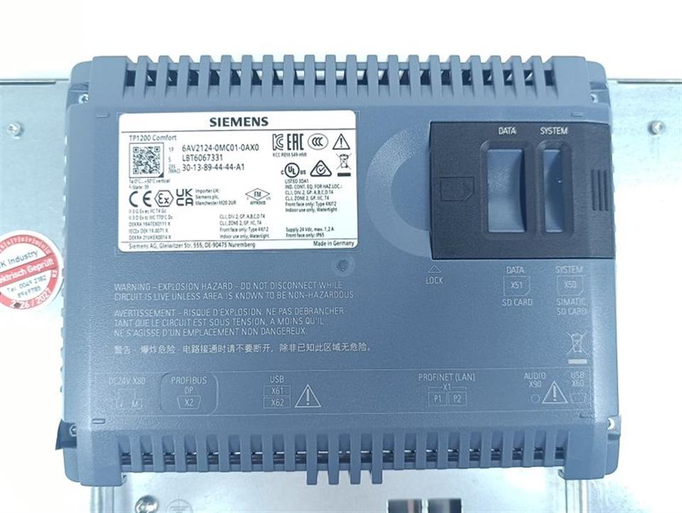 Siemens TP1200 Comfort 6AV2 124-0MC01-0AX0 6AV2124-0MC01-0AX0 FS39 TESTED UNUSED