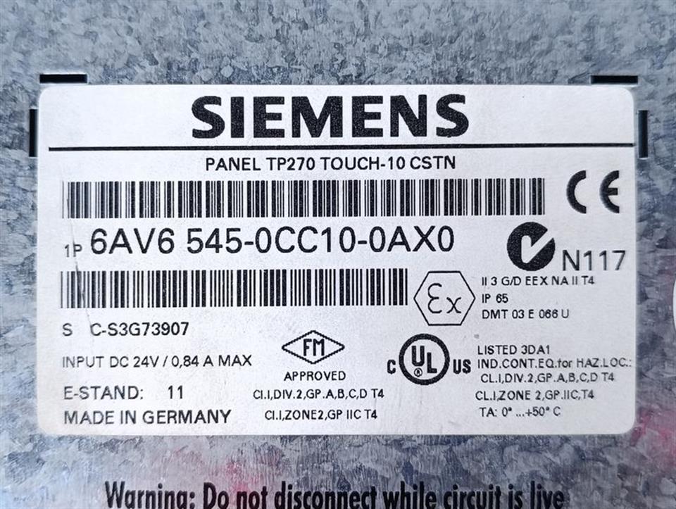 Siemens TP270 Touch-10 CSTN 6AV6 545-0CC10-0AX0 ESt.11 TOP ZUSTAND