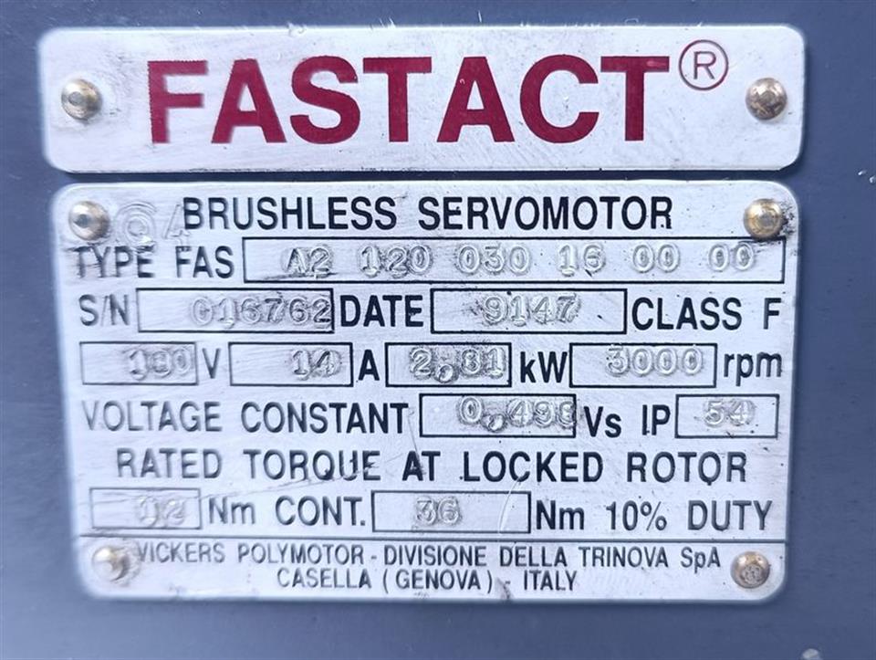 Vickers A2 120 030 16 00 00 Brushless Servomotor TOP ZUSTAND
