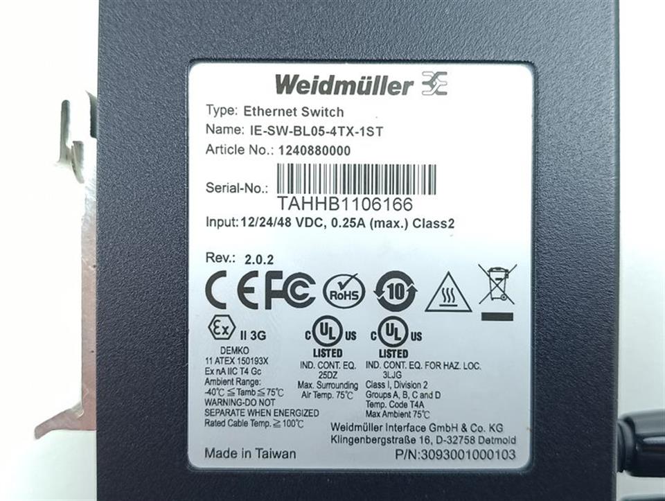 Weidmüller IE-SW-BL05-4TX-1ST Ethernet Switch NEUWERTIG