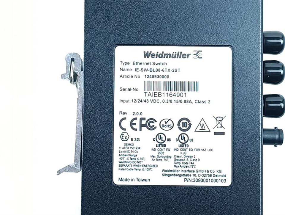 Weidmüller IE-SW-BL08-6TX-2ST Ethernet Switch TOP ZUSTAND