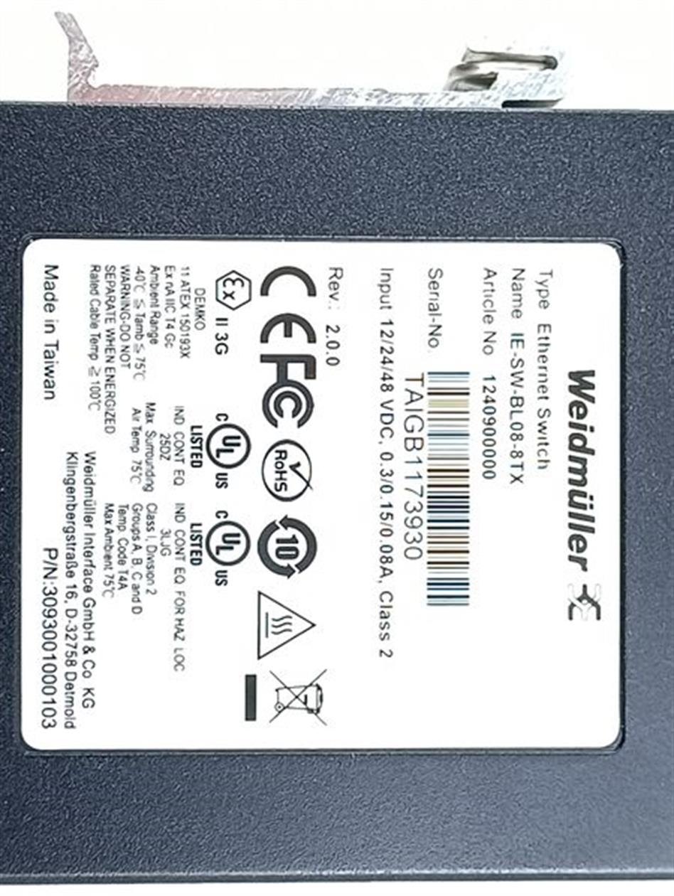 Weidmüller IE-SW-BL08-8TX Ethernet Switch NEUWERTIG